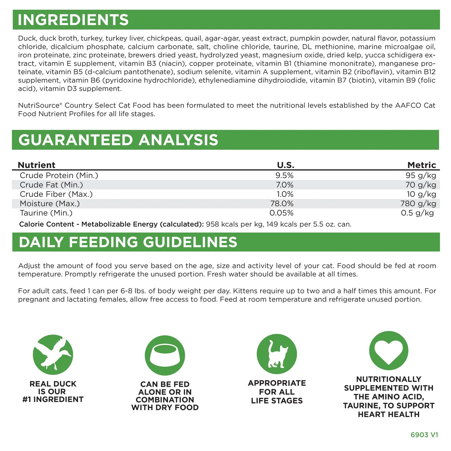 Nutrisource Country Select (Pato, Pavo y Codorniz) Comida Humeda para Gato.