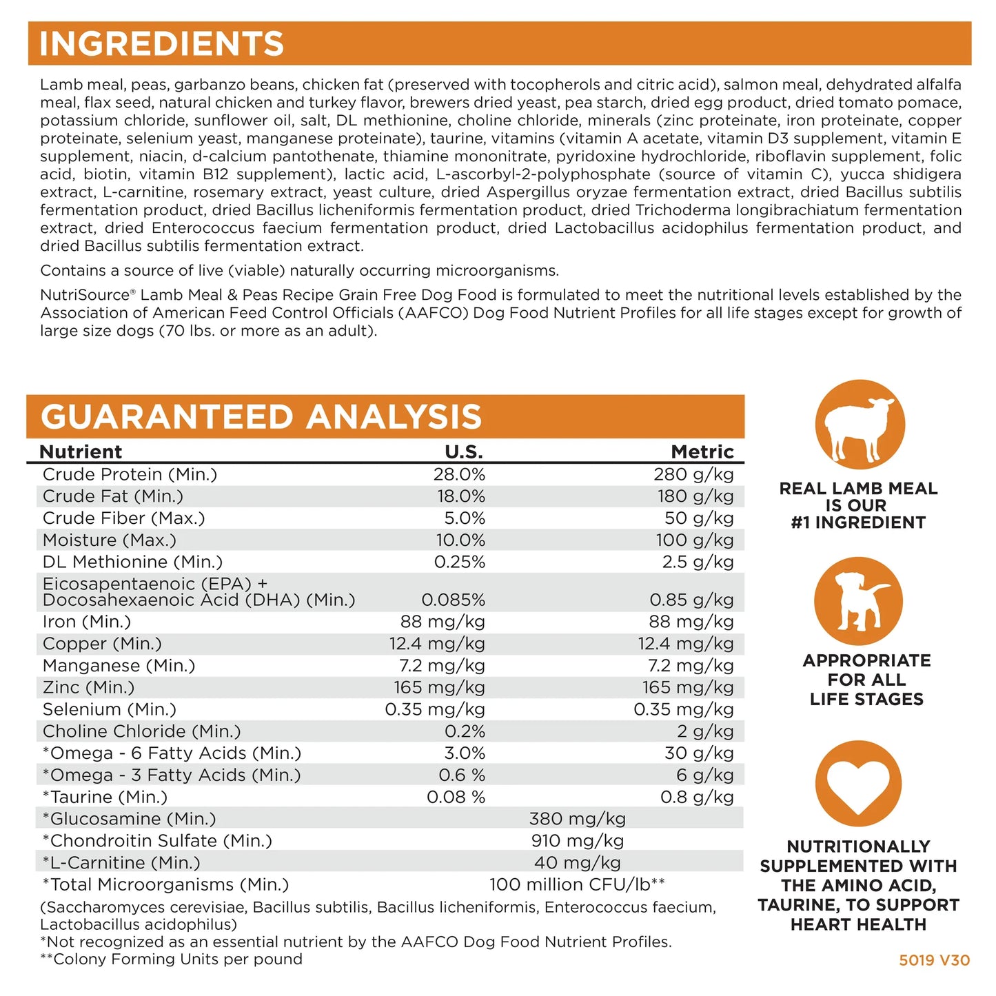 Nutrisource Carne de Cordero y Guisantes