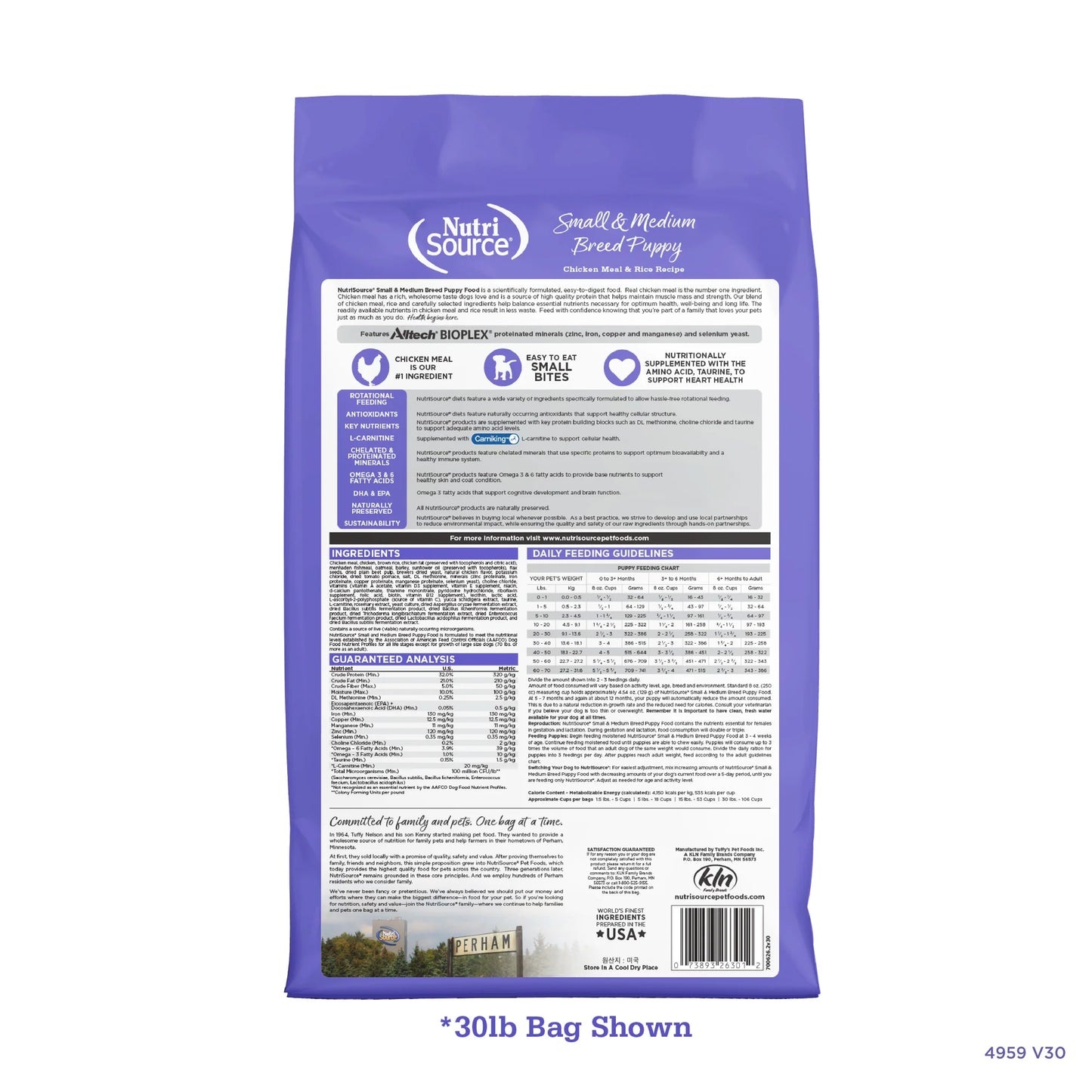 Nutrisource Cachorro Raza Pequeña y Mediana Pollo y Arroz