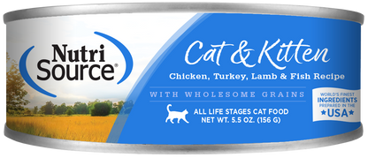 Nutrisource Lata de Pollo, Pavo, Cordero y Pescado para Gato