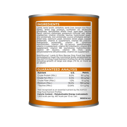 Nutrisource Lata de Cordero y Arroz